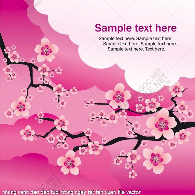 nhung canh dao dep tuoi trong ngay tet tan xuan file vector